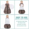 Picture of BSTOPPT Newborn Sleep Sack Baby Swaddle,3-Way Adjustable Wearable Blanket,100% Rayon Cotton Swaddling Sleeping Bag，TOG 0.5 (Leopard & Cobble, 3-6 Months)