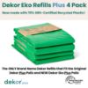 Picture of Diaper Dekor Pail Refills for Plus Original & Eko Diaper Pails, 4 Pack Unscented| Extra Thick Refills Made With 70% Recycled Materials
