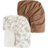 Picture of Konssy Muslin Crib Sheets 2 PCS, 100% Cotton Baby Crib Sheets for Standard Crib Mattress (28"x 52"), Soft and Breathable for Boys, Girls (Rabbit,Chestnut)