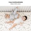 Picture of Konssy Muslin Crib Sheets 2 PCS, 100% Cotton Baby Crib Sheets for Standard Crib Mattress (28"x 52"), Soft and Breathable for Boys, Girls (Rabbit,Chestnut)
