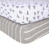 Picture of Burt's Bees Baby Essential Organic Cotton Fitted Crib Sheet, Breathable for Boy Girl Standard Crib & Toddler Mattresses
