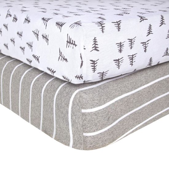 Picture of Burt's Bees Baby Essential Organic Cotton Fitted Crib Sheet, Breathable for Boy Girl Standard Crib & Toddler Mattresses