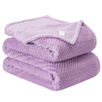 Picture of Fuzzy Throw Blanket, Plush Fleece Blankets for Adults, Toddler, Boys and Girls, Warm Soft Blankets and Throws for Bed, Couch, Sofa, Travel and Outdoor, Camping (Queen(80"x90"), XXL-Lavender)