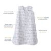 Picture of HALO SleepSack, 100% Cotton Wearable Blanket, Swaddle Transition Sleeping Bag, TOG 0.5, Squares and Triangles, Grey, X-Large, 18-24 Months