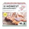 Picture of The Honest Company Clean Conscious Diapers for Sensitive Skin | Hypoallergenic, Fragrance Free | Girl Prints | Club Box, Size 6 (35+ lbs), 40 Count