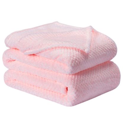 Picture of Fuzzy Throw Blanket, Plush Fleece Blankets for Adults, Toddler, Boys and Girls, Warm Soft Blankets and Throws for Bed, Couch, Sofa, Travel and Outdoor, Camping (Queen(80"x90"), XXL-Baby Pink)
