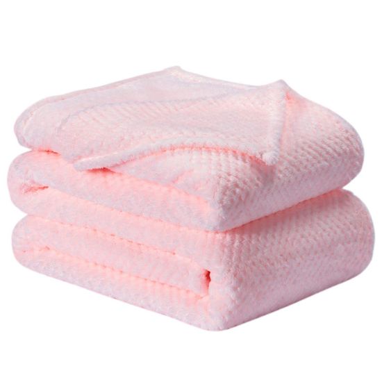 Picture of Fuzzy Throw Blanket, Plush Fleece Blankets for Adults, Toddler, Boys and Girls, Warm Soft Blankets and Throws for Bed, Couch, Sofa, Travel and Outdoor, Camping (Queen(80"x90"), XXL-Baby Pink)