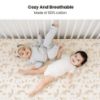 Picture of Konssy Muslin Crib Sheets for Girl Boy, 2 PCS Soft and Breathable Cotton Baby Sheets for Standard Crib Mattress, 52"x 28" (Floral, Pink)