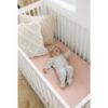Picture of Konssy Muslin Crib Sheets for Girl Boy, 2 PCS Soft and Breathable Cotton Baby Sheets for Standard Crib Mattress, 52"x 28" (Floral, Pink)