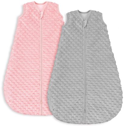 Picture of Yoofoss Fleece Baby Sleep Sack 12-18 Months with Plush Dots, TOG 1.5 Baby Wearable Blanket with 2-Way Zipper, Cotton Toddler Sleep Sack Fleece