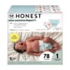 Picture of The Honest Company Clean Conscious Diapers for Sensitive Skin | Hypoallergenic, Fragrance Free | Gender Neutral Prints | Club Box, Size 1 (8-14 lbs), 78 Count