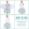Picture of BSTOPPT Newborn Sleep Sack Baby Swaddle,3-6 Months,3-Way Adjustable Wearable Blanket,100% Rayon Cotton Swaddling sleeping bag，TOG 0.5（Banana&Leaf）