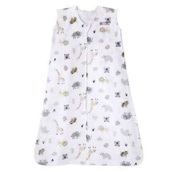 Picture of HALO SleepSack, 100% Cotton Wearable Blanket, Swaddle Transition Sleeping Bag, TOG 0.5, Animal Paint, Large, 12-18 Months