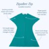 Picture of SleepingBaby Zipadee-Zip Transitional Swaddle Sack, 3-6 Month - Roomy Zipper Swaddle for Easy Diaper Changes and Proper Hip Development - Baby Swaddle Sack, X-Small - Classic Teal