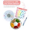 Picture of GoBe Kids Small Snack Spinner Flip Bundle with Hand Strap and Sticker Sheet - Reusable Snack Container with 5 Compartment Dispenser and Lid | BPA/PVC Free | Dishwasher Safe | No Spill - Taro Purple