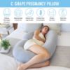 Picture of Pharmedoc Pregnancy Pillows, C-Shape Full Body Pillow - Jersey Cover Dark Grey - Pregnancy Pillows for Sleeping - Body Pillows for Adults, Maternity Pillow and Pregnancy Must Haves, New Mom Gifts