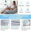 Picture of Pharmedoc Pregnancy Pillows, C-Shape Full Body Pillow - Jersey Cover Dark Grey - Pregnancy Pillows for Sleeping - Body Pillows for Adults, Maternity Pillow and Pregnancy Must Haves, New Mom Gifts