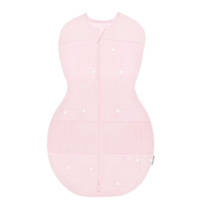Picture of Happiest Baby Sleepea 5-Second Swaddle - 100% Organic Cotton Baby Swaddle Blanket - Doctor Designed Promotes Healthy Hip Development (Rose Stars, Medium)