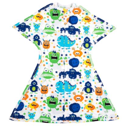 Picture of SleepingBaby Zipadee-Zip Transitional Swaddle Sack, 12-24 Month - Roomy Zipper Swaddle for Easy Diaper Changes and Proper Hip Development - Baby Swaddle Sack, Large - Monster Madness