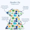 Picture of SleepingBaby Zipadee-Zip Transitional Swaddle Sack, 12-24 Month - Roomy Zipper Swaddle for Easy Diaper Changes and Proper Hip Development - Baby Swaddle Sack, Large - Monster Madness