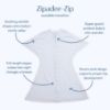 Picture of SleepingBaby Zipadee-Zip Transitional Swaddle Sack, 2T-3T - Roomy Zipper Swaddle for Easy Diaper Changes and Proper Hip Development - Baby Swaddle Sack, X-Large - Blue/Cream