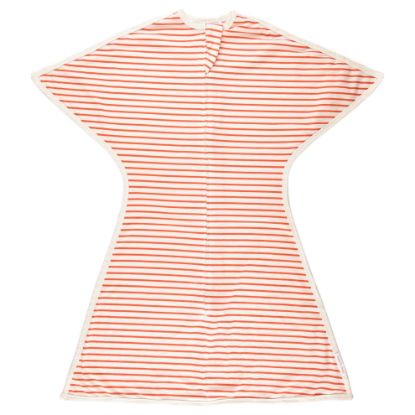Picture of SleepingBaby Zipadee-Zip Transitional Swaddle Sack, 12-24 Month - Roomy Zipper Swaddle for Easy Diaper Changes and Proper Hip Development - Baby Swaddle Sack, Large - Stripes Strawberry/Cream