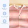 Picture of SleepingBaby Zipadee-Zip Transitional Swaddle Sack, 12-24 Month - Roomy Zipper Swaddle for Easy Diaper Changes and Proper Hip Development - Baby Swaddle Sack, Large - Stripes Strawberry/Cream