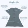 Picture of SleepingBaby Zipadee-Zip Transitional Swaddle Sack, 12-24 Month - Roomy Zipper Swaddle for Easy Diaper Changes and Proper Hip Development - Baby Swaddle Sack, Large - Classic Grey
