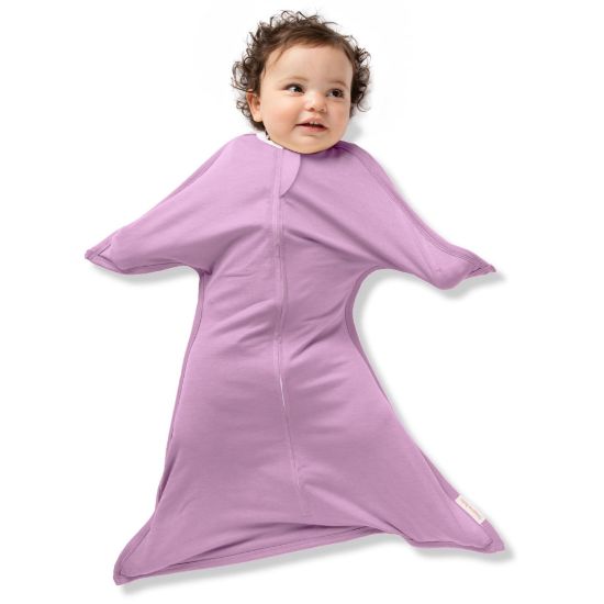 Picture of SleepingBaby Zipadee-Zip Transitional Swaddle Sack, 4-8 Month - Roomy Zipper Swaddle for Easy Diaper Changes and Proper Hip Development - Baby Swaddle Sack, Small - Classic Lavender