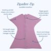 Picture of SleepingBaby Zipadee-Zip Transitional Swaddle Sack, 4-8 Month - Roomy Zipper Swaddle for Easy Diaper Changes and Proper Hip Development - Baby Swaddle Sack, Small - Classic Lavender