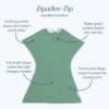 Picture of SleepingBaby Zipadee-Zip Transition Swaddle - Cozy Baby Swaddling Blanket with Zipper Convenience - Roomy Baby Wearable Blanket for Easy Diaper Changes - Basil, Large (12-24 Month)