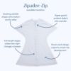 Picture of SleepingBaby Zipadee-Zip Transitional Swaddle Sack, 3-6 Month - Roomy Zipper Swaddle for Easy Diaper Changes and Proper Hip Development - Baby Swaddle Sack, X-Small - Blue/Cream