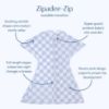 Picture of SleepingBaby Zipadee-Zip Transitional Swaddle Sack, 3-6 Month - Roomy Zipper Swaddle for Easy Diaper Changes and Proper Hip Development - Baby Swaddle Sack, X-Small - Lavender Check