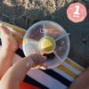 Picture of GoBe Kids Small Snack Spinner Flip Bundle with Hand Strap and Sticker Sheet - Reusable Snack Container with 5 Compartment Dispenser and Lid | BPA/PVC Free | Dishwasher Safe | No Spill - Lemon Yellow
