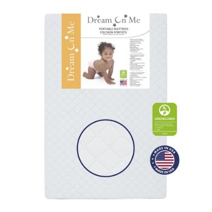 Picture of Dream On Me Holly 3” Fiber Baby Crib Mattress, Fits All Mini & Portable Cribs Only, Greenguard Gold and JPMA Certified Crib Mattress, Easy to Clean and Waterproof Vinyl Cover