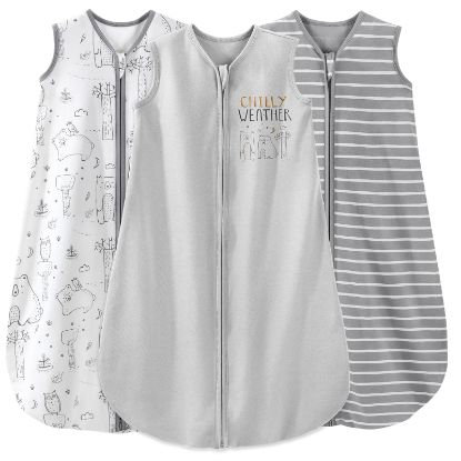 Picture of Yoofoss Baby Sleep Sack 0-6 Months Baby Wearable Blanket 100% Cotton 2-Way Zipper TOG 0.5 Toddler Sleeping Sack 3 Pack, Lightweight Sleep Sacks for Babies