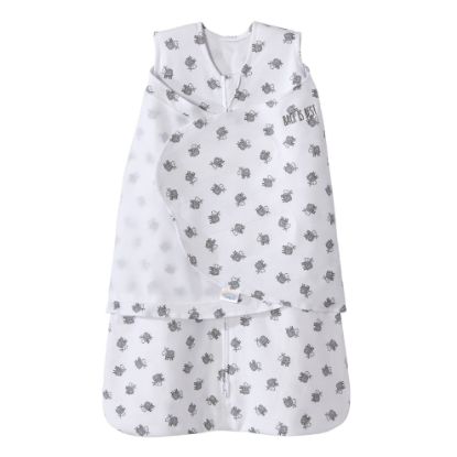 Picture of HALO 100% Cotton Sleepsack Swaddle, 3-Way Adjustable Wearable Blanket, TOG 1.5, Lamb Scribble White, Small, 3-6 Months