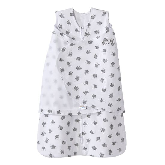 Picture of HALO 100% Cotton Sleepsack Swaddle, 3-Way Adjustable Wearable Blanket, TOG 1.5, Lamb Scribble White, Small, 3-6 Months