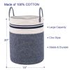 Picture of Woven Rope Laundry Hamper Basket by YOUDENOVA, 58L Tall Luandry Basket, Baby Nursery Hamper for Blanket Storage in Bedroom-Large-Blue