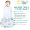 Picture of BSTOPPT Newborn Sleep Sack Baby Swaddle,6-12 Months,3-Way Adjustable Wearable Blanket,100% Rayon Cotton Swaddling sleeping bag，TOG 0.5（Clouds&Starry Sky）