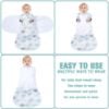 Picture of BSTOPPT Newborn Sleep Sack Baby Swaddle,6-12 Months,3-Way Adjustable Wearable Blanket,100% Rayon Cotton Swaddling sleeping bag，TOG 0.5（Clouds&Starry Sky）