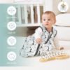 Picture of Cute Castle Baby Sleep Sack 18-24 Months - Lightweight 100% Cotton 2-Way Zipper TOG 0.5 Infant Wearable Blanket, Newborn Essentials Toddler Sleep Clothes, 3 Pack(Dark gray, Light gray, Bear)