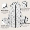 Picture of Cute Castle Baby Sleep Sack 18-24 Months - Lightweight 100% Cotton 2-Way Zipper TOG 0.5 Infant Wearable Blanket, Newborn Essentials Toddler Sleep Clothes, 3 Pack(Dark gray, Light gray, Bear)