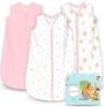 Picture of Cute Castle Baby Sleep Sack 18-24 Months - Lightweight 100% Cotton 2-Way Zipper TOG 0.5 Infant Wearable Blanket, Newborn Essentials Toddler Sleep Clothes, 3 Pack(Pink, Moon, Stars)
