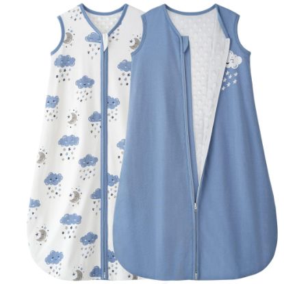 Picture of Yoofoss Baby Sleep Sack 18-24 Months with Plush Dots, 2 Pack TOG 1.5 Fleece Baby Wearable Blanket with 2-Way Zipper, Cotton Fabric Toddler Sleeping Sack, (X-Large)