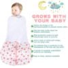 Picture of BSTOPPT Newborn Sleep Sack Baby Swaddle,6-12 Months,3-Way Adjustable Wearable Blanket,100% Rayon Cotton Swaddling sleeping bag，TOG 0.5（Heart&Floral）