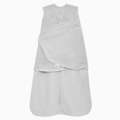 Picture of HALO Micro Fleece Sleepsack Swaddle, 3-Way Adjustable Wearable Blanket, TOG 3.0, Grey, Small, 3-6 Months