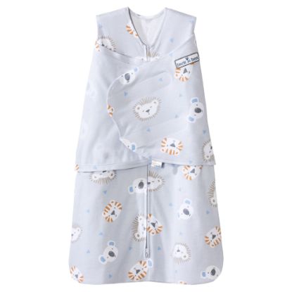 Picture of HALO 100% Cotton Sleepsack Swaddle, 3-Way Adjustable Wearable Blanket, TOG 1.5, Multicolor Lions, Tigers, and Bears, Newborn, 0-3 Months