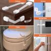 Picture of 16 Pack Vmaisi Multi-Use Adhesive Straps Locks - Childproofing Baby Proofing Cabinet Latches for Drawers, Fridge, Dishwasher, Toilet Seat, Cupboard, Oven,Trash Can, No Drilling (White) (16)