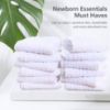 Picture of SWEET DOLPHIN 24 Pack Muslin Burp Cloths Large 100% Cotton Hand Washcloths for Baby - Baby Essentials Extra Absorbent and Soft Boys & Girls Milk Spit Up Rags for Newborn Registry - White, 20" X10"